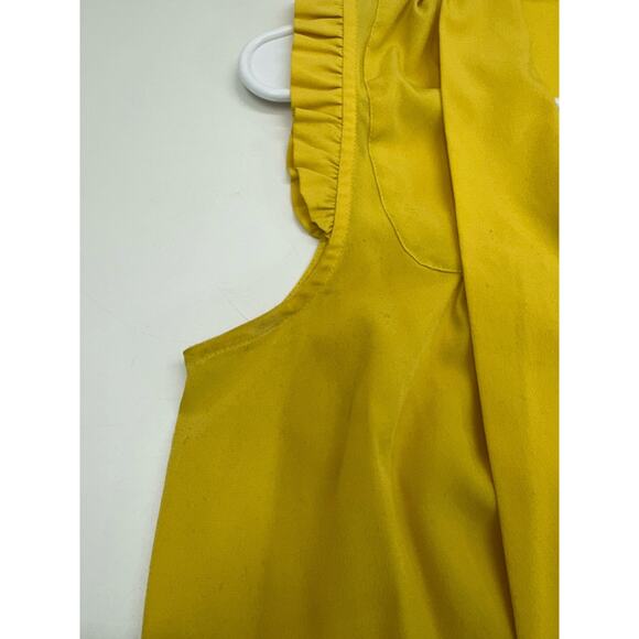 Tommy Hilfiger Womens Tank Top Size Medium Button Up Solid Yellow Necktie - Picture 4 of 12